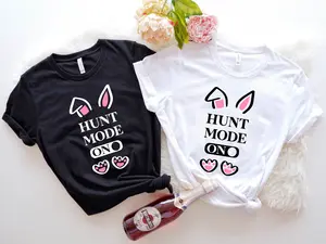 Hunt Mode On T-shirt, Easter Day Matching Gift Tees, Egg And Bunny Hunt Shirt, Happy Easter Cool Short Sleeve, Hunting Season Funny T-shirt.