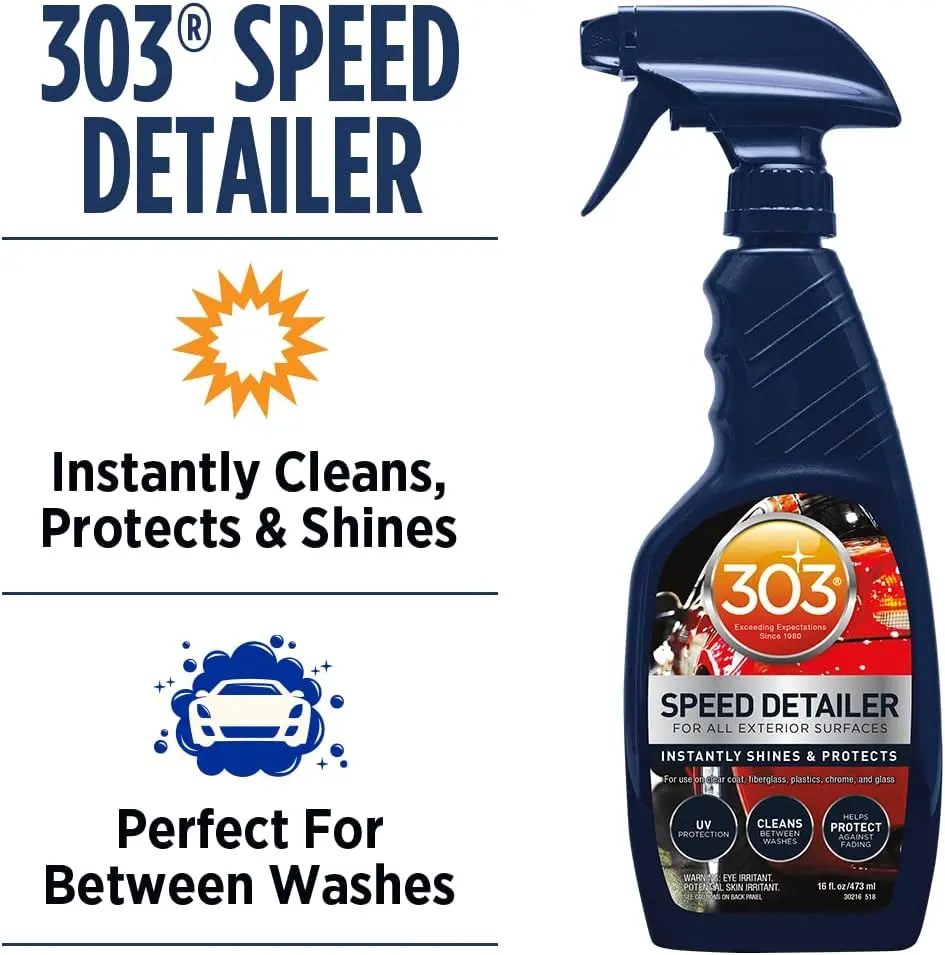 303 Automotive Speed Detailer - Instantly Shines & Protects, Perfect for in Between Washes, Provides Superior UV Protection, Helps to Repel Dust & Dirt, 32oz (30246CSR) Packaging May Vary, 16 Fl Oz, 16Oz (30216Csr)