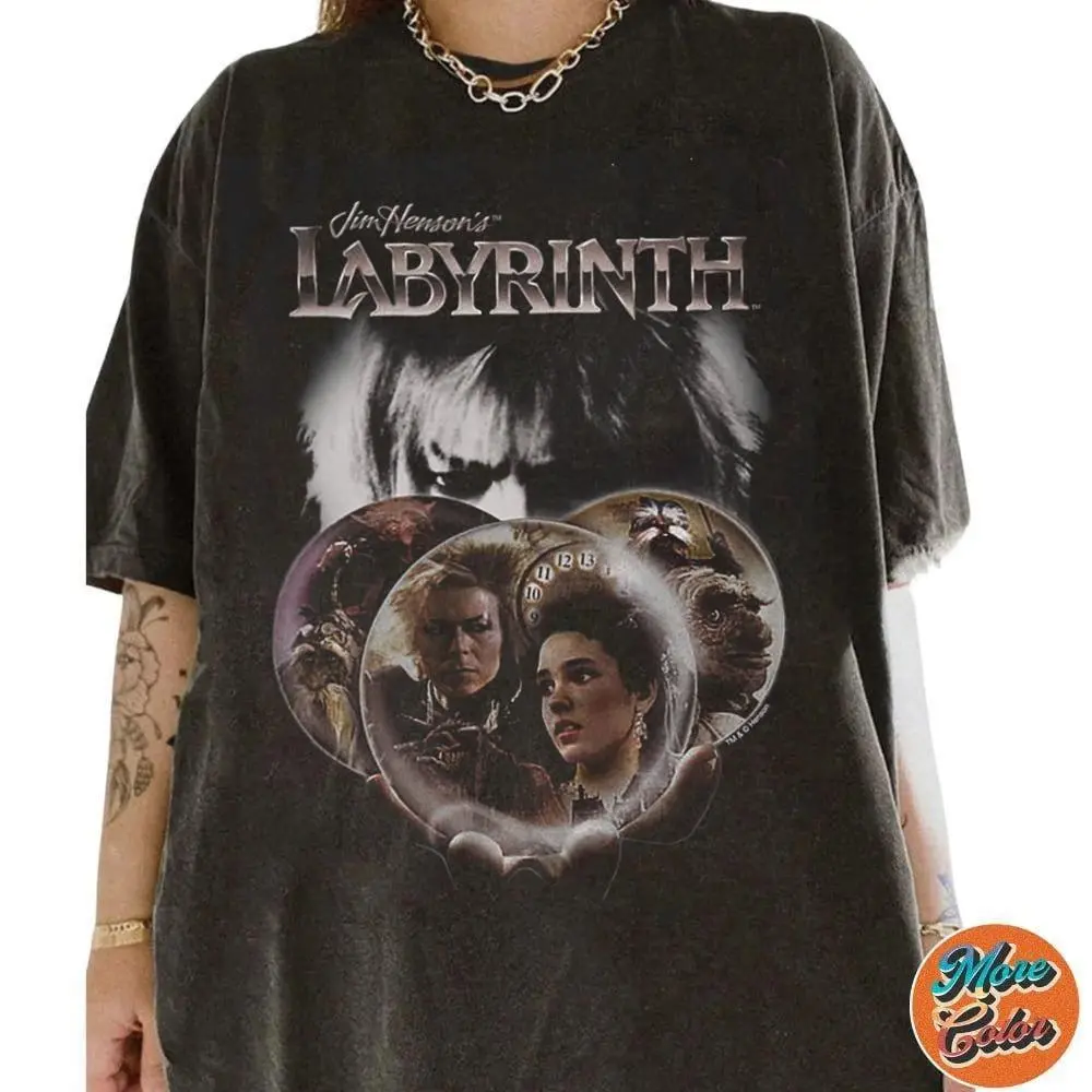 Labyrinth Crystal Balls Shirt Retro Horror Tee Cotton Unisex T-Shirt Crew Neck Menswear Womenswear Streetwear Bold Design 90s Style