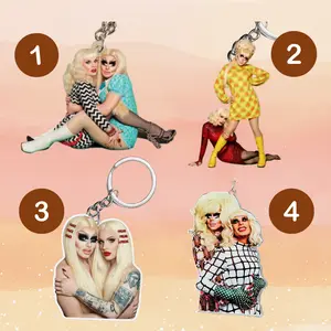 Trixie and Katya Car Ornament, Movie Fan Gift, Funny Comedy Duo Decor, Custom Holiday Tree Decoration, Retro Pop Ornament Gifts