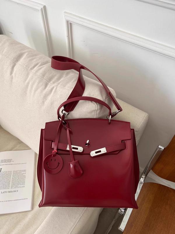 👜 Timeless Grace – Genuine Leather Structured Shoulder Bag | 14" Elegant Tote with Adjustable Strap