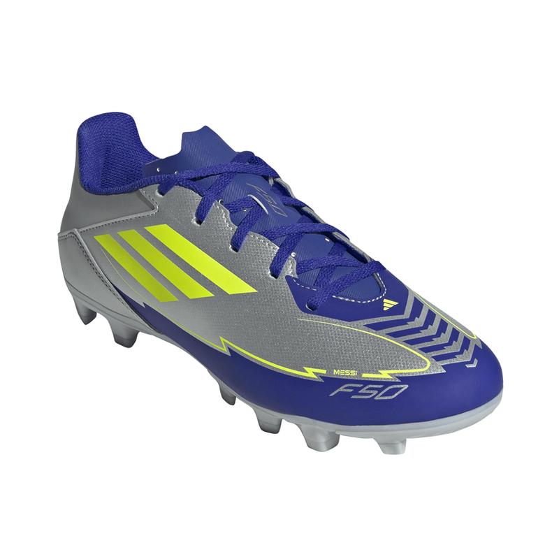 adidas Mens F50 Club Messi Firm GroundMulti Ground Soccer Cleats  - Blue, Silver