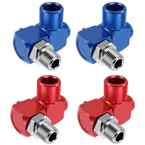 4 Counts Air Hose Connector 360° Swivel Air Hose Fitting Aluminum 1/4inch NPT Rotating Air Fitting Pneumatic Tool Connector Air Tool Swivel Fitting 150PSI Max for Air Tool Grinder Sander