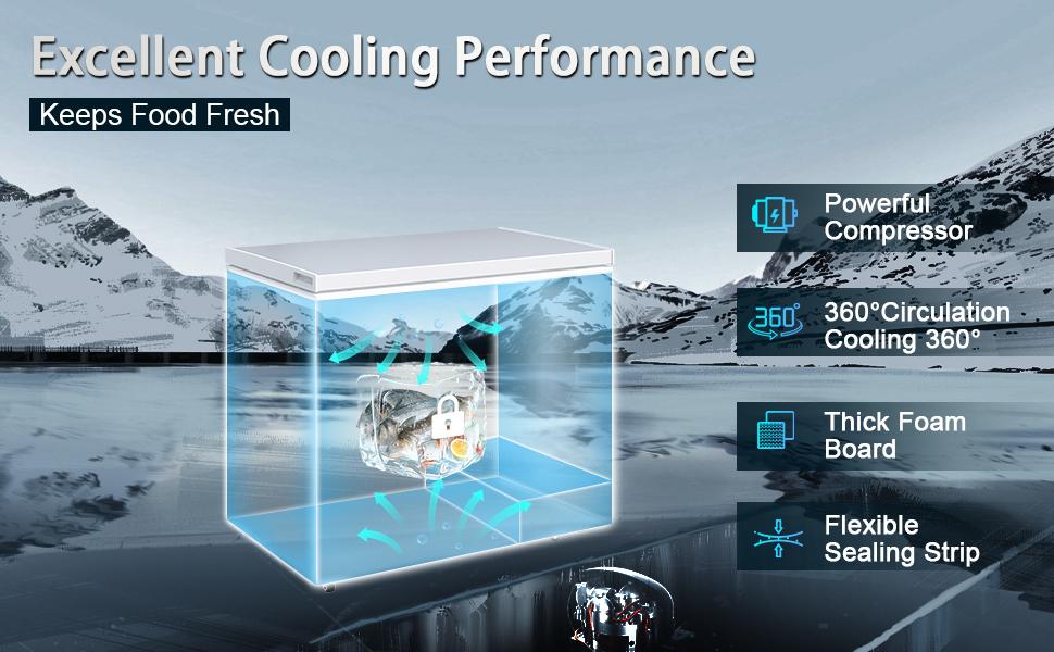 Large Chest Freezer 9.0 Cu.ft Deep FreeStanding Top Door Freezer with 8 Adjustable Thermostat -11.2°F to 10.4°F Removable Basket Universal Wheels Manual Defrost for Garage