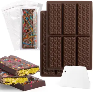 2PCS Chocolate Mould, Silicone Chocolate Bar Moulds, Diamond Pattern Big Chocolate Bar Mold, for Making Keto Fat Bombs, Energy Protein Bars