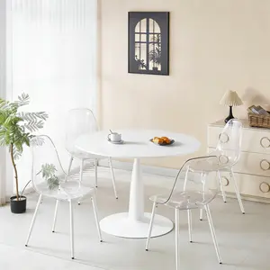 ARCH 1+4,5pieces dining set, Table metal leg Mid-century Dining Table for 4-6 people With MDF Table Top, Pedestal Dining Table, End Table Leisure Coffee Table