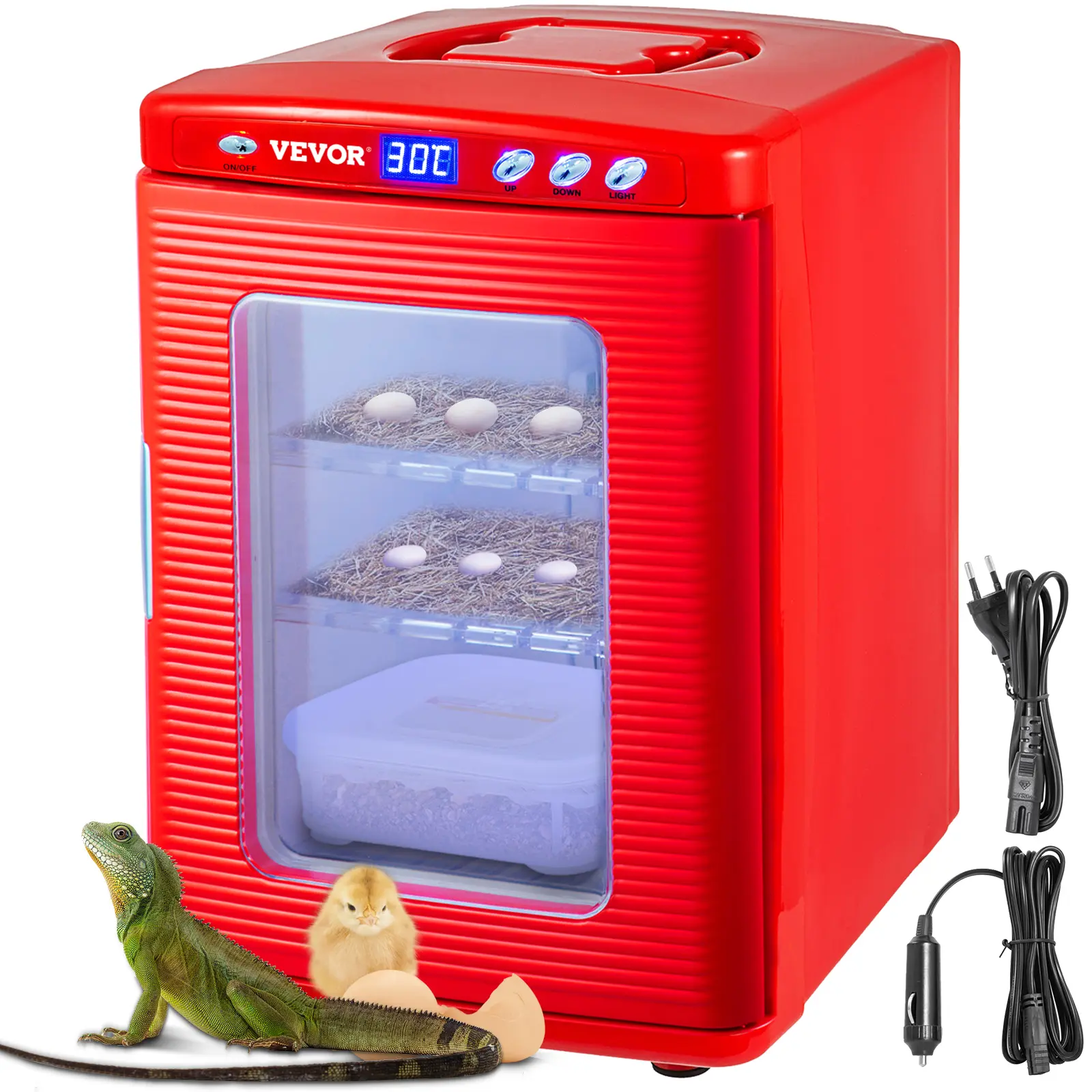 Reptile Incubator 25L Digital Egg Incubator 2-60°C for Small Reptiles