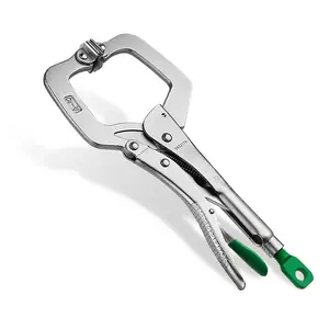 SK C-clamp Locking Pliers with Swivel Pads, Premium CR-V Construction, Ergonomic Anti-slip Handle
