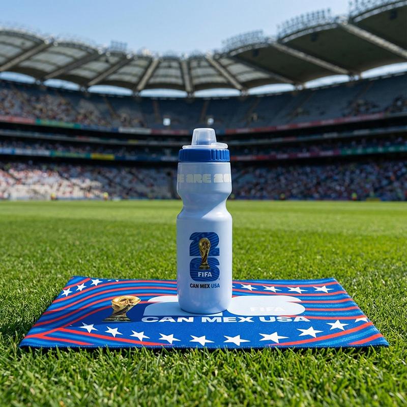 [FIFA World Cup 2026] Officially Licensed Squeeze Bottle and Towel Set: Durable, Lightweight, and Perfect for Teenage Soccer Fans Reusable