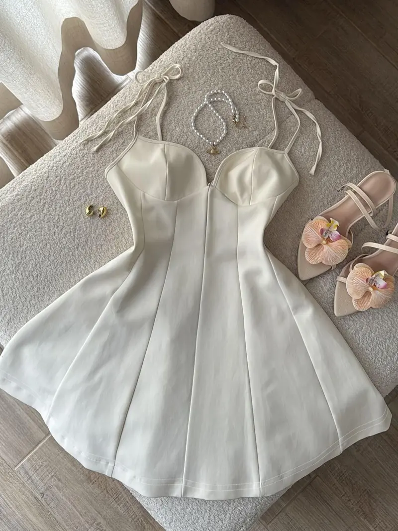 knee length dresses for ladies Jenny Yoo Little White Dress Amanda main image 0