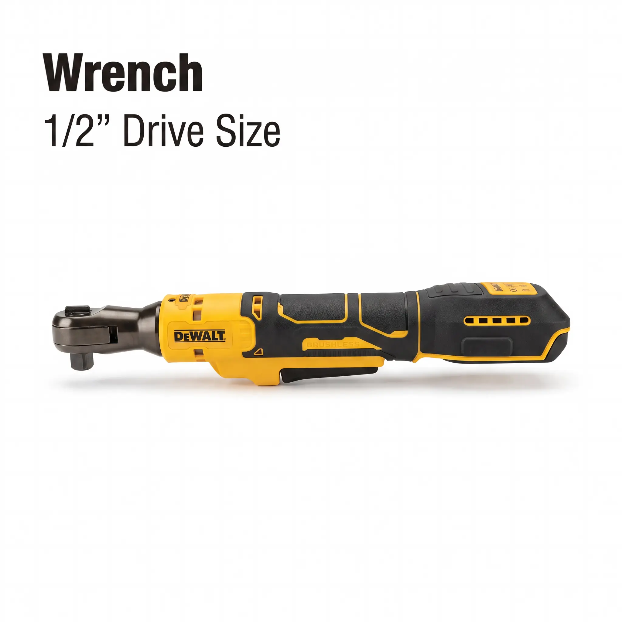 DEWALT DCF512 Cordless Ratchet Wrench, 1/2" Drive, 95Nm Max Torque, 0-250 RPM Variable Speed, for Auto Repair brushless mini electric drill hardware project magnetic mount heavy-duty application horizontal green laser
