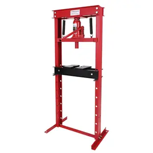 GARVEE Hydraulic Shop Press,12 Ton h-Frame Hydraulic Garage/Shop Floor Press with Press Plates, Heavy Duty Garage Floor Shop Press Tool, Adjustable Working Table Height to Bend