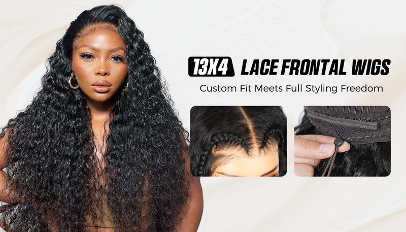 OQ HAIR 13x4 HD Lace Frontal Wear Go Glueless Wig Bleached Tiny Knots Water Wave Human Hair Wig With Invisi Drawstring OQ HAIR 13x4 HD Lace Frontal Wear Go Glueless Wig Bleached Tiny Knots Water Wave Human Hair Wig With Invisi Drawstring