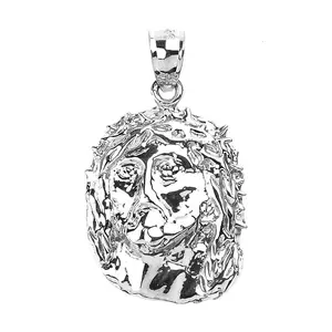 Religious Jewelry 925 Sterling Silver Jesus Face Pendant