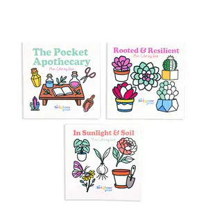 Wild Wonders Mini Coloring Book Bundle - 3 Plant & Garden Mini Coloring Books from A Brighter Year