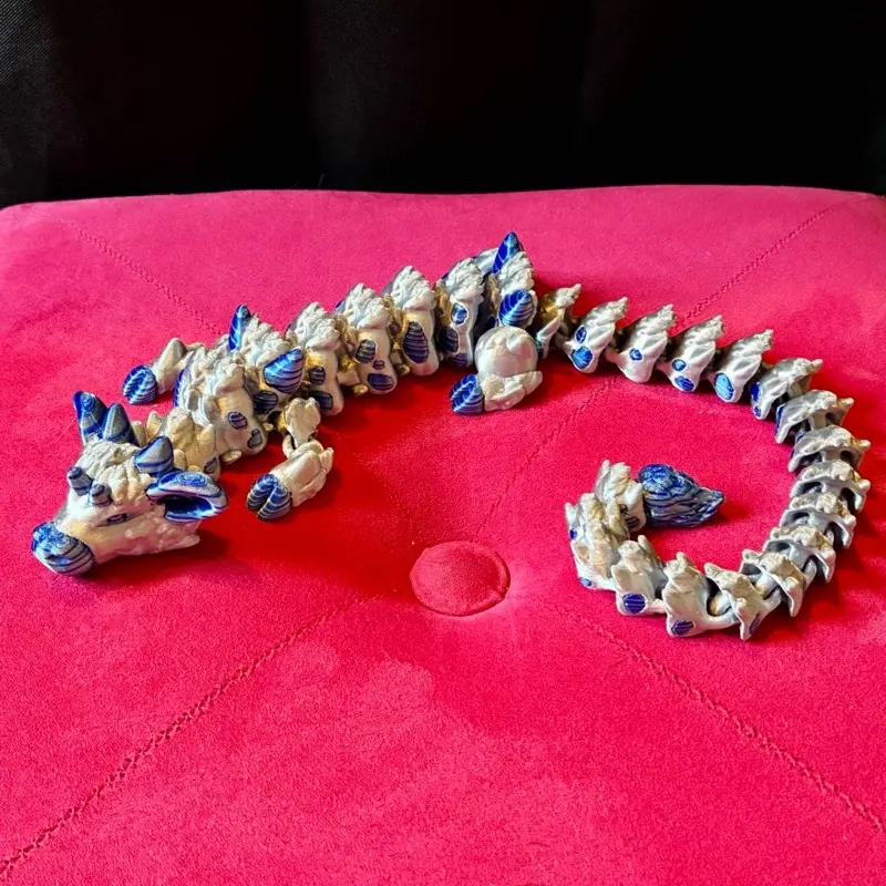 Articulated Cow Dragon | 3D printed plastic articulated large cow dragon fidget toy Decor Gift Multicolor