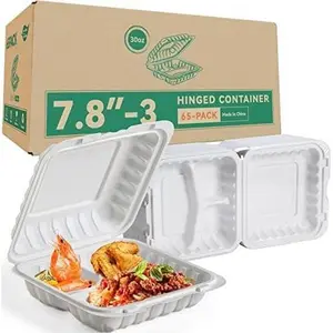 Take Out Containers,  Plastic To Go Container with Lids for  65-Pack 30 oz  Meal Prep MFPP Clamshell Disposable To Go Boxes, for Storage,Takeout Lunch,To-go Salad