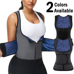 Women's Sauna Vest Tank Top with Zipper, Fajas Waist Trainer Sauna Suit Workout Body Shaper, Sports Fitness Running Yoga Gym Shapewear Sauna Suit, Fajas Para Mujer, Women Sportswear