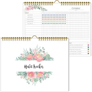 Habit  Calendar,12 Monthly Habit  Journal with Spiral Binding,Undated Weekly Monthly Planner to Boost Productivity&Self Improvement,8"x10"()
