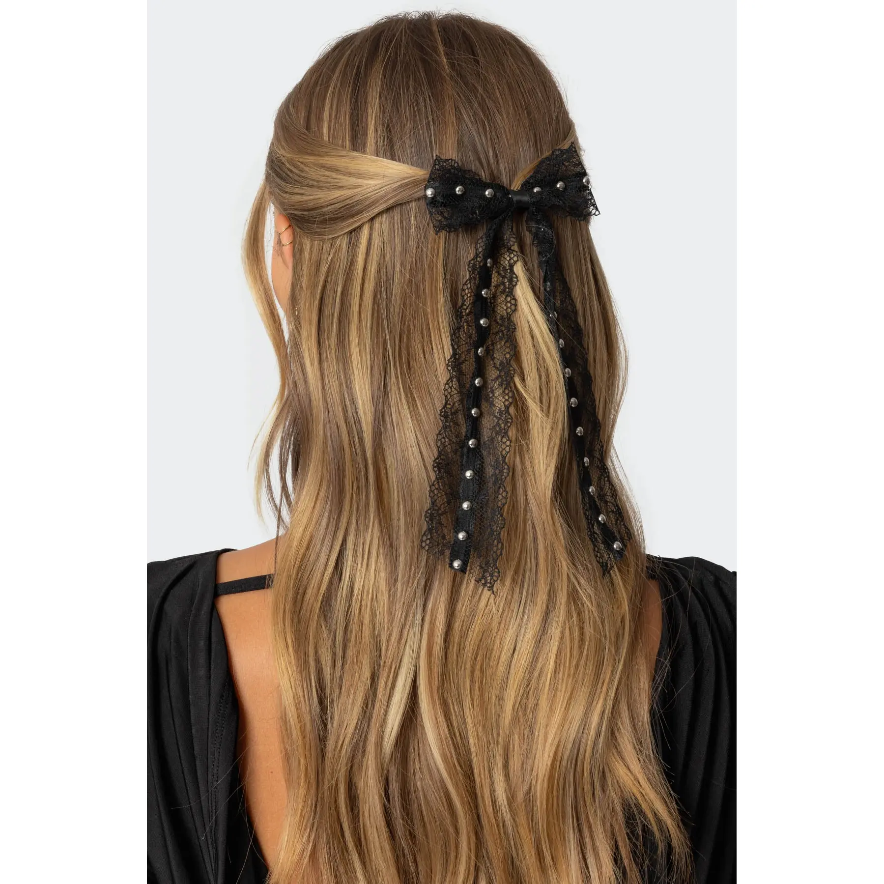 Studded Lace Bow Hair Clip Studded Lace Bow Hair Clip
