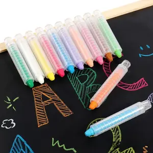 Water Soluble Chalk Marker Pen Set, 12pcs/set Colorful Chalk Marker Pen, Dust-free Graffiti Pen, Doodle Drawing Pen for Students, Office Stationery & Supplies