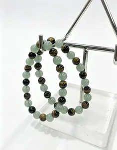 1pc Green Aventurine & Tiger Eye Bracelet 8mm - Natural Crystal Stone Jewelry for Abundance and Confidence