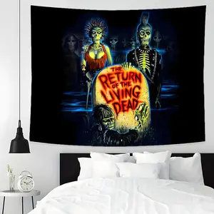 Punk Zombie Design Large Tapestry Wall Hanging, Multiple Sizes Polyester Fabric for Wall Decoration, Easy to Clean and Maintain. Soft and Durable Material, Suitable for Living rooms, Bedrooms, Homes and Parties.