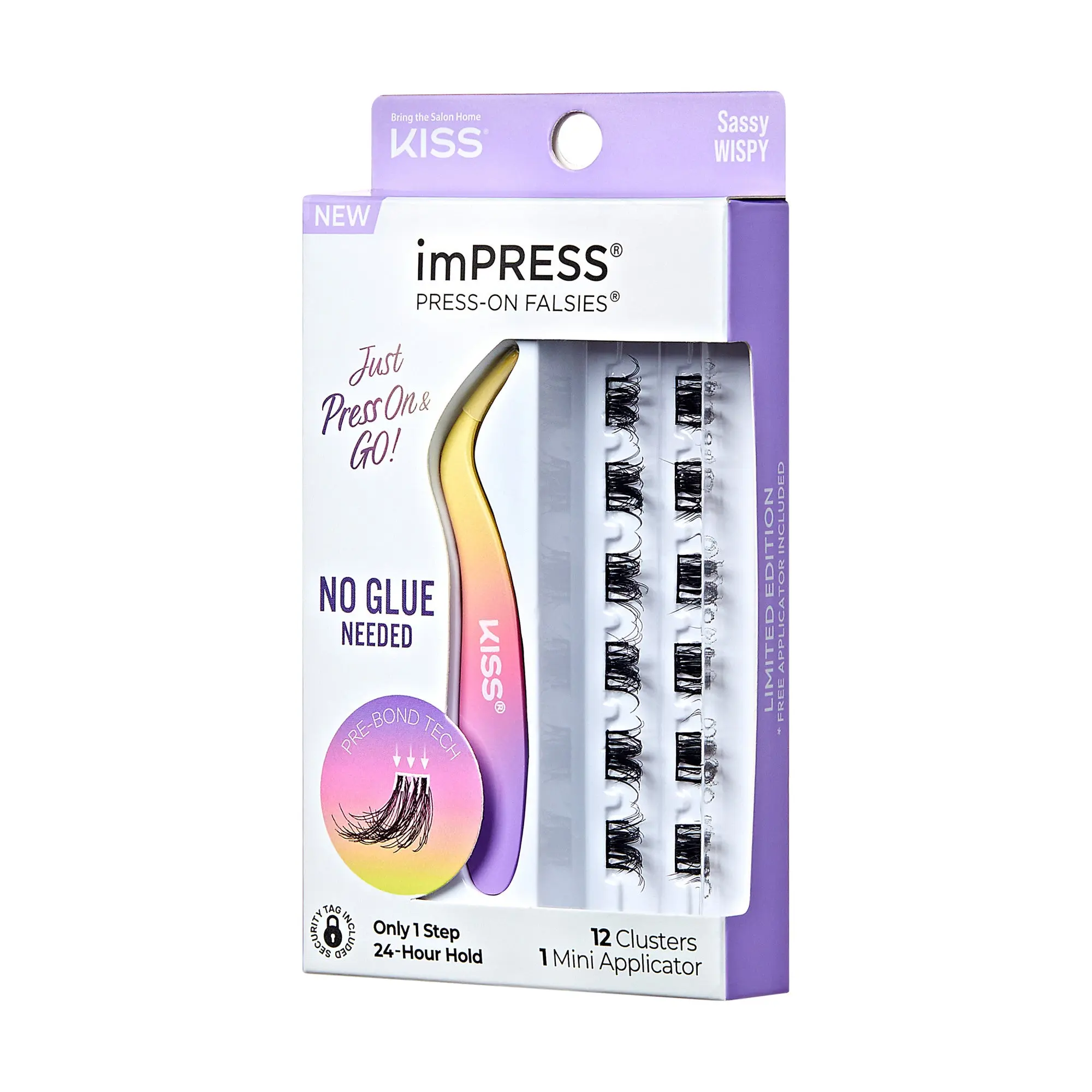 Impress Falsies Self Adhesive Eyelashes, 12 Lash Clusters + Applicator - Sassy Impress Falsies Self Adhesive Eyelashes, 12 Lash Clusters + Applicator - Sassy