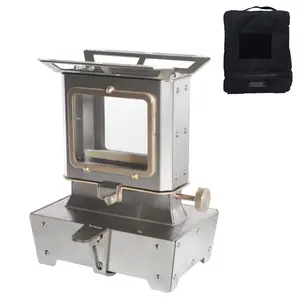 CAMVIL Camping Oil Lantern Oil Lamp for Outdoor Lighting Portable Iron Stove Camping Stove Cooking Warming (Silver)