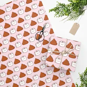 Toilet Wrapping Paper | Poop and Toilet Paper Wrapping Paper | Gag  90 SQ METERS OF PAPER