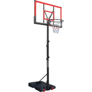 10ft Regulation Basketball Hoop, 5.7-10ft Height Adjustable Outdoor Goal w/Shock Absorbent Rim, Basketball Stand 44in Backboard with Wheels Home Workout Equipment