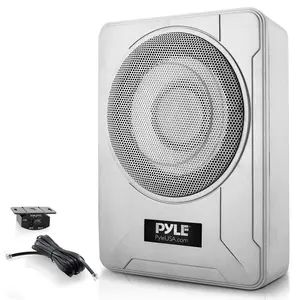 8" 600W Marine Subwoofer System - Slim Design, Built-in Amp, Silver 8" 600W Marine Subwoofer System - Slim Design, Built-in Amp, Silver