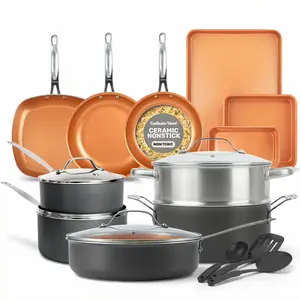 Gotham Steel 20-Piece Ceramic Cookware Set: Non-Stick, Bakeware, Utensils, Oven Safe