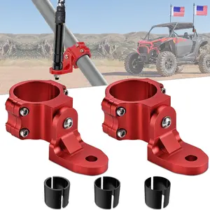 Nilight Powder Coated UTV Flag Antenna & Whip Light Mounting Bracket - 12.5mm Bolt-On Heavy Duty Red, Adjustable for 1.5"-1.75" and 1.75"-2" Polaris RZR Ranger, Can Am Maverick X3 Talon