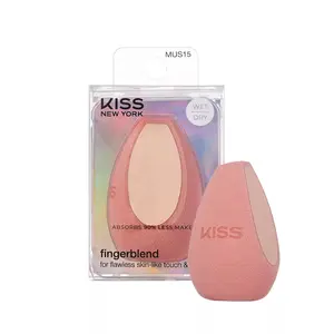Kiss New York Fingerblend Reusable Makeup Sponge - Latex-Free, Wet or Dry Use for Liquid & Powder Kiss New York Fingerblend Reusable Makeup Sponge - Latex-Free, Wet or Dry Use for Liquid & Powder