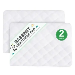 Cradle Bassinet Mattress Protector, Fit for 36"  18" Standard Cradle Bassinet Mattress, Ultra Soft Breathable, Viscose Made from  Surface, 2 Pack, Washer & Dryer