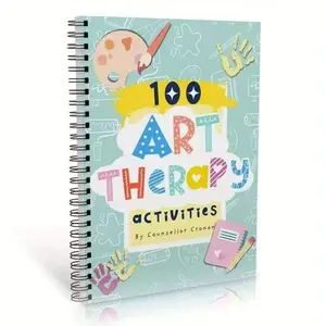 100 Art Therapy Activities Journal, Mental Health Handbook, Coil Notebook, Drawing Notebook, Art Sketchbooks, Creative Self-Expression Tool, Perfect for Stress Relief
