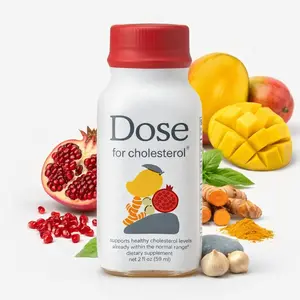 Cholesterol Support 2oz Wellness Shot, Daily Heart Balance Drink with Amla, CoQ10, Curcumin and Pomegranate, Herbal Antioxidant Liquid Formula