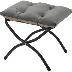 15"(H) Folding Padded Ottoman Collapsible Portable Footrest Stool for Couch Sofa Living Room Bedroom Dark Grey