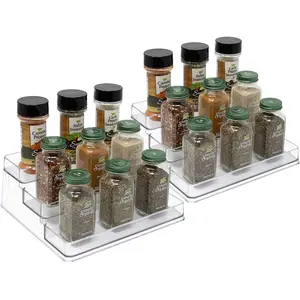 3-Tier Shelf Organizer - Clear (2-Pack) for Home Supplies Storage Holders & Racks - Home Organizers Hand Kitchen