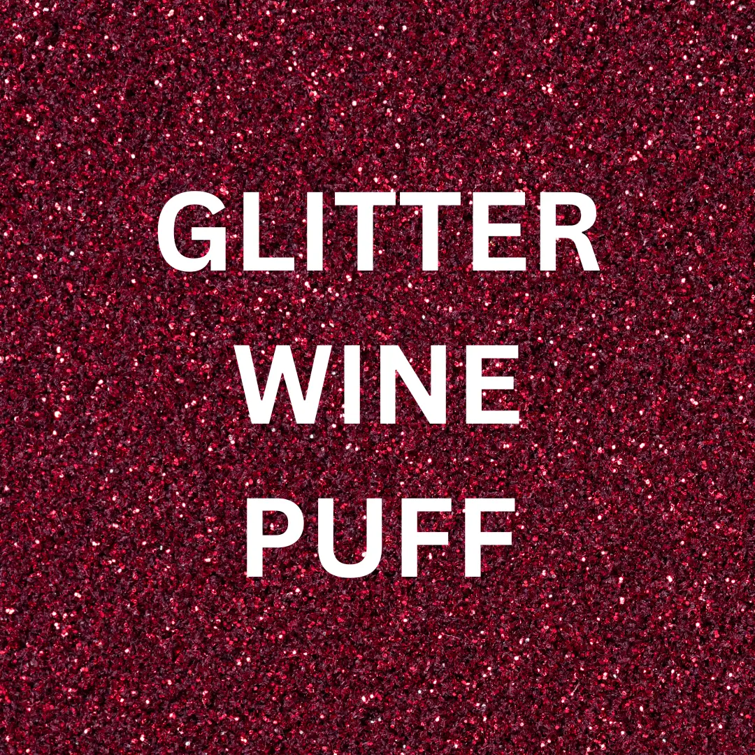 3D Super Puff Glitter Heat Transfer Vinyl (HTV) - Wine, Super Puff Design, CPSIA Certified for Children, Compatible with Clam Shell Heat Press, Easy To Weed