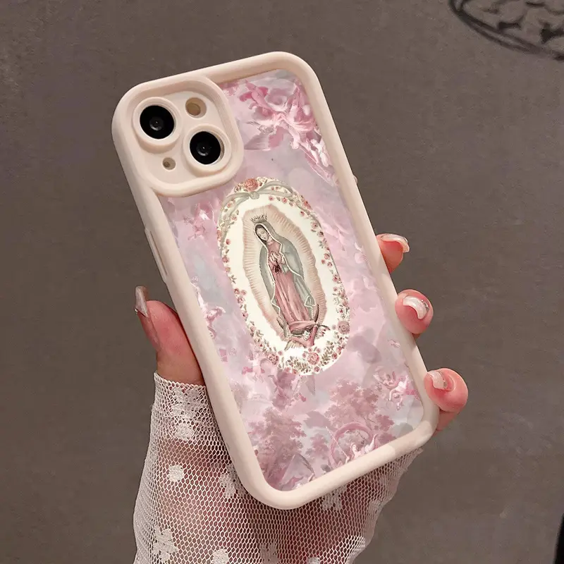 Women's Soft Silicone Protective Smartphone Case - Elegant Pink Maria Design, Full Body Anti-Drop Shockproof, Comfy Grip, Multi-Model for iPhone 17,16,15,14,13,12,11 Pro Max-Plus,Mini,SE,XS Max, Ideal Female Gift Phone Accessory