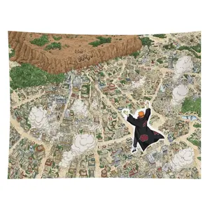 1PC 60x40in Naruto Anime Manga Panel Print Wall Tapestry - Colored Pain-Themed Asian Style Decorative Art Wall Hanging, Artwork Print Japanese Home Supplies for Indoor Room Decoration, Decorative Art Tapestries, Artwork Print Tapestries