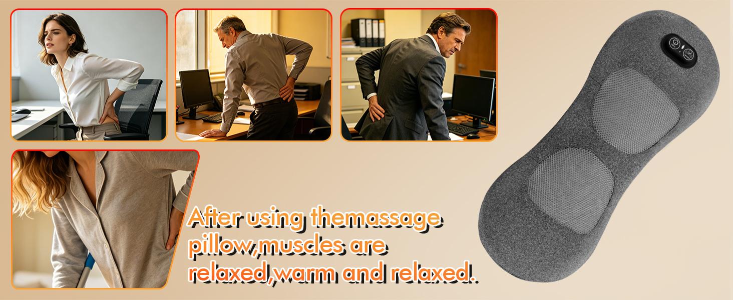 Cordless 3 in 1 Lower Back Massager - Heat, Vibration and Traction, 2600mAh Rechargeable Back Massager Office Chair & Home Use, Lumbar Support Pillow For Lower Back Pain, Smooth Spine Comfort Design neck relaxer Deep Tissue Percussion lumbarmassager Cordless 3 in 1 Lower Back Massager - Heat, Vibration and Traction, 2600mAh Rechargeable Back Massager Office Chair & Home Use, Lumbar Support Pillow For Lower Back Pain, Smooth Spine Comfort Design neck relaxer Deep Tissue Percussion lumbarmassager