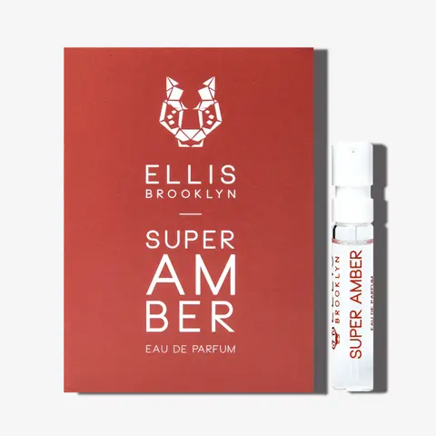 Ellis Brooklyn SUPER AMBER Eau de Parfum 1.5ml Vial - Warm Amber Perfume for Women, Gourmand, Vegan & Allergen-Free Fragrance with Vanilla Orchid, Cedarwood & Musk, Made in the USA