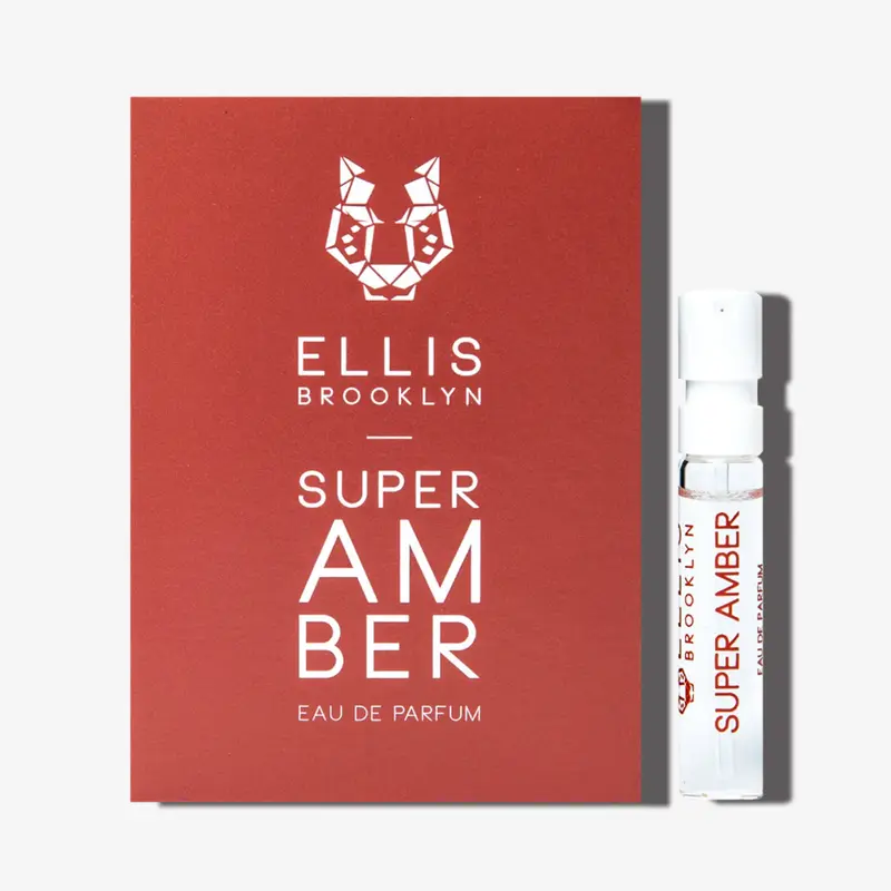 Ellis Brooklyn SUPER AMBER Eau de Parfum 1.5ml Vial - Warm Amber Perfume for Women, Gourmand, Vegan & Allergen-Free Fragrance with Vanilla Orchid, Cedarwood & Musk, Made in the USA