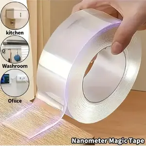 Heavy Duty(9.85FT), Nano Double Sided Adhesive Tape, Clear Mounting Tape Picture Hanging Adhesive Strips. Double Sided Tape Heavy Duty(9.85FT), Nano Double Sided Adhesive Tape, Clear Mounting Tape Picture Hanging Adhesive Strips.