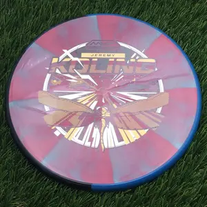 Axiom Cosmic Neutron Tempo with Jeremy Koling 2026 Team Series Art by Mike Inscho Stamp - 174.4g - Black And Blue Duo Rim On Reddish Pink