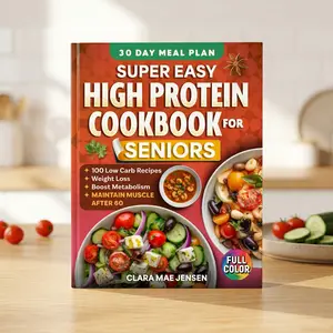 Super Easy Protein Cookbook for Seniors, 100+ Simple Recipes, Large Print Cooking Guide, 30 Day Meal Ideas with Shopping Lists