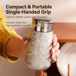 Pure Titanium Pocket Cup, High Aesthetic Mini Insulated Cup, Ice Crystal Titanium Water Bottle, Women's Flower Tea Cup, Portable and Stylish